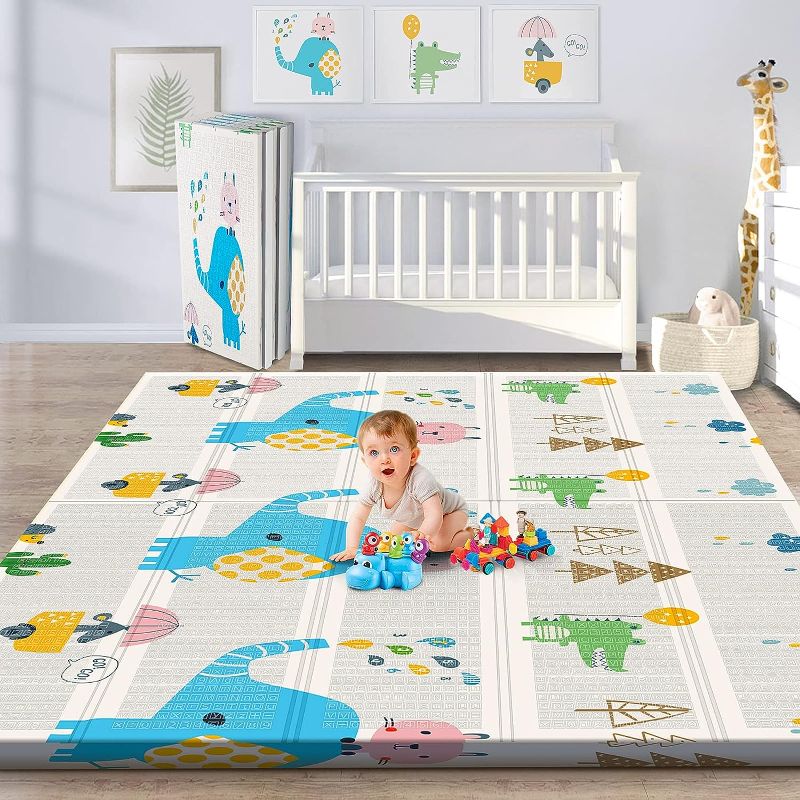 Photo 1 of Gimars XL BPA Free 0.6 in Thickest Foldable Baby Play Mat, Waterproof Padded Foam Floor Baby Crawling Mat, Portable Play mat for Babies and Toddlers, Infants,Boys,Girls Indoor Outdoor Use (79" x71")
