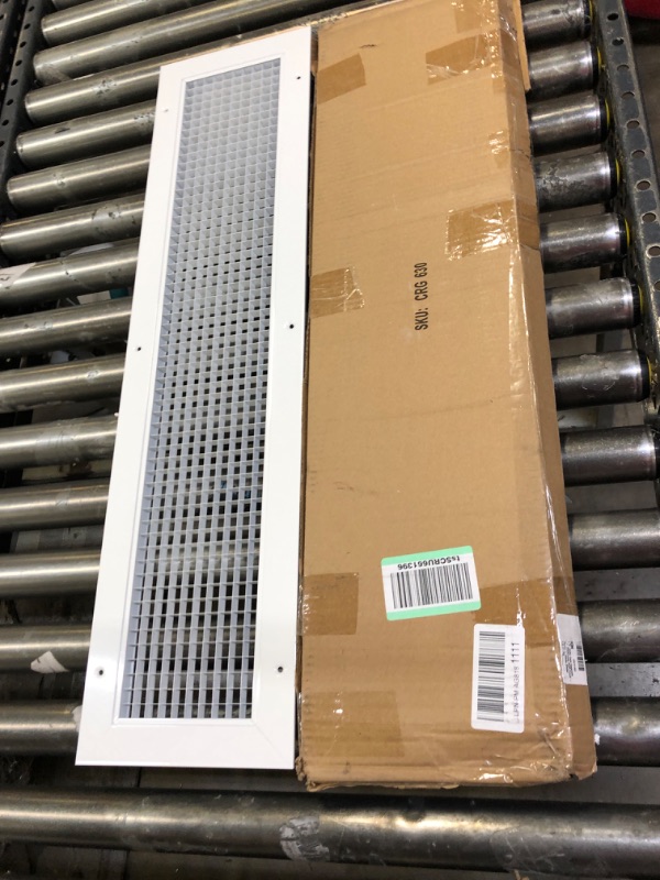 Photo 2 of 6" x 30" or 30" x 6" Cube Core Eggcrate Return Air Grille - Aluminum Rust Proof - HVAC Vent Duct Cover - White [Outer Dimensions: 7.75 X 31.75] 6 x 30 Return Grille