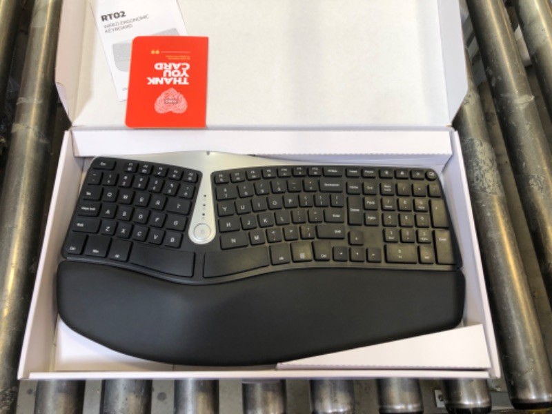 Photo 2 of Nulea Ergonomic Keyboard, Wired Split Keyboard with Pillowed Wrist and Palm Support, Featuring Dual USB Ports, Natural Typing Keyboard for Carpal Tunnel, Compatible with Windows/Mac