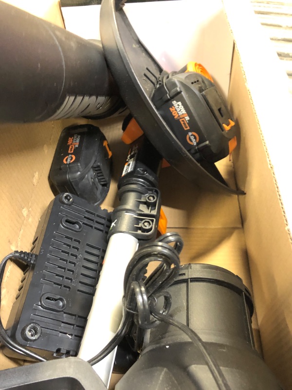 Photo 3 of WORX 20V GT 3.0 + Turbine Blower (Batteries & Charger Included) and WA0047 4-Pack String Trimmer Replacement Line, Orange Trimmer + Replacement Line