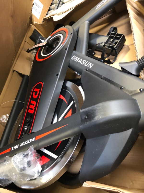 Photo 2 of DMASUN Exercise Bike, Indoor Cycling Bike Stationary, Cycle Bike with Comfortable Seat Cushion, Digital Display with Pulse, Pad Holder ?Stationary Bike