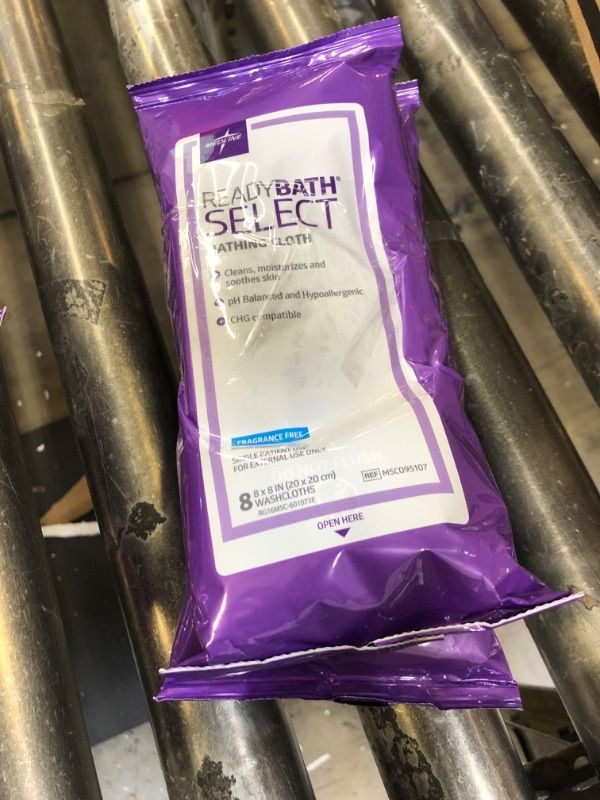 Photo 1 of 2 PACK Medline ReadyBath Select Medium-Weight Washcloths, Fragrance Free,