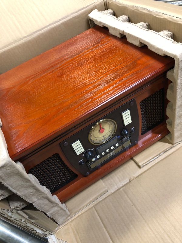 Photo 2 of NO Record Holder Shelf !!!! Mahogany Victrola Navigator 8-in-1 Classic Bluetooth Record Player with USB Encoding and 3-Speed Turntable Bundle with Victrola Wooden Stand for Wooden Music Centers