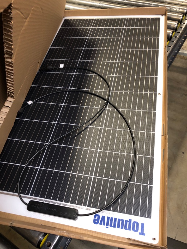 Photo 2 of 100W 12V Flexible Solar Panel 9BB Monocrystalline Cell 12 Volt Semi-Flexible for Marine RV Trailer Boat Cabin Van Car Uneven Surfaces 12V Battery Charge
