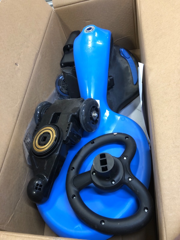 Photo 1 of Electric Wiggle Car Ride On Toy, ANPABO 2 in 1 Wiggle Car with Rechargable Battery and Pedal, Anti-Rollover Wheels with Colorful Lights, Swing Car for Toddlers and Kids Age 3 Year up Blue