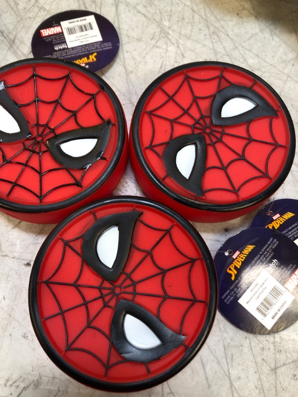 Photo 1 of Marvel Comics for Pets Vinyl Spider-Man Dog Toy | Small Squeaky Dog Toy Spiderman Logo | Spiderman Toys for Pets, Marvel Comics Collection Squeaky Dog Toys...
, 3 COUNT 