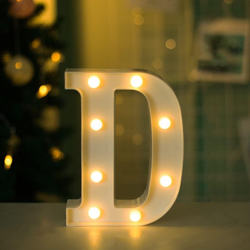 Photo 1 of  Led Letter Lights DIY Decorative Night Lights for Living Room, Party, Birthday, Wedding, Bar Decoration (D)