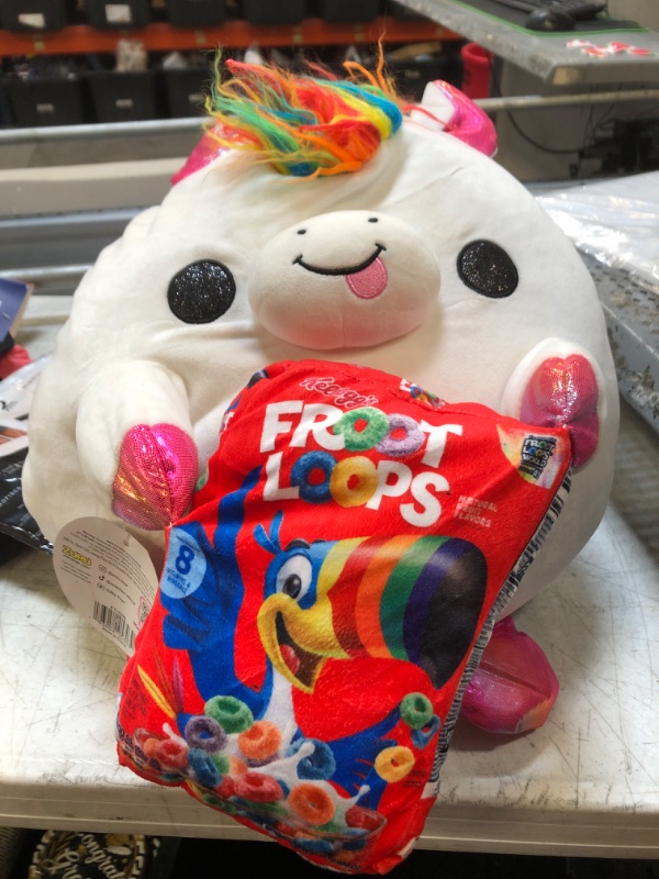 Photo 2 of Snackles (Froot Loops) Unicorn Super Sized 14 inch Plush by ZURU, Ultra Soft Plush, Collectible Plush with Real Licensed Brands, Stuffed Animal Unicorn (Froot Loops)