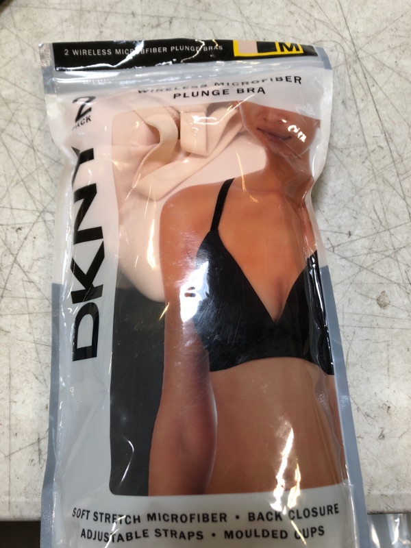 Photo 2 of DKNY Ladies 2 Pack Wireless Microfiber Plunge Bra, SIZE M