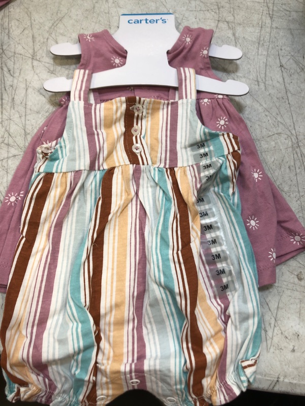 Photo 1 of Carter's Girls Toddler 2 Piece Cotton Bodysuit Dress Set, SIZE 3M 