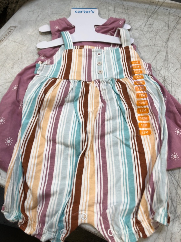 Photo 1 of Carter's Girls Toddler 2 Piece Cotton Bodysuit Dress Set, SIZE 12M 