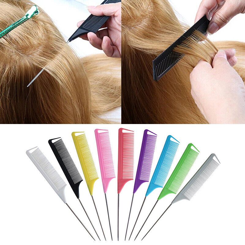 Photo 1 of 6 PCS Heat Resistant Rat Tail Steel Pin Teasing Comb Hair Braid Comb