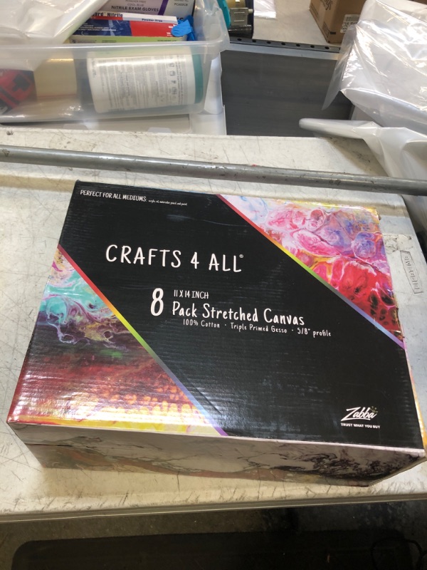 Photo 1 of Crafts 4 All Stretched Canvas Boards for Painting - 8 Pack of 11x14 Blank Art Canvases, Framed Canvas for Painting with Acrylic & Oil Paint, Pencil, Pastels, Charcoal white 11x14 CFA-ACS-Cnvs11x14-8pk