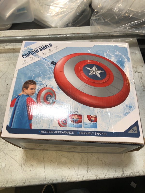 Photo 2 of 2023 New Electric Water Gun, Captain America Shield Water Guns for Adults & Kids Can Attack and Defend, High Capacity 450cc, 32ft Automatic Water Gun for Swimming Pool Beach Outdoor Party Games