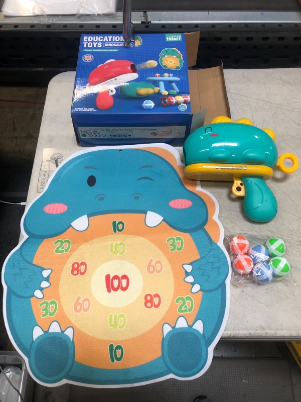 Photo 2 of Dart Board for Kids age 4-6: Dinosaur Shooting Target Games Toys with Sticky Balls Blaster 8-12 Outdoor Indoor Party Favor Sports Activities Birthday Gifts Ideas 6-8 Boy Girl 3 4 5 6 7 8 9 10 Year Old
