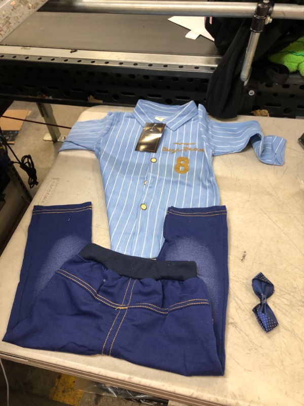 Photo 1 of 2 PC BLUE LITTLE BOYS OUTFIT ( SIZE: MED) 