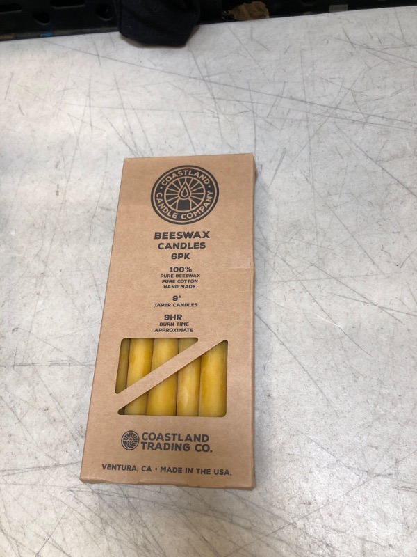 Photo 1 of Coastland Trading Co 9 Inch Beeswax Candles, Pack of 6 - Handmade in USA, 100% Natural Beeswax - Burns for As Long As 9 Hours - Decorative and Long Burning Candles for Home