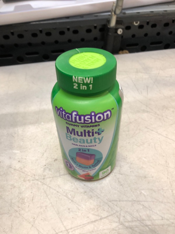 Photo 2 of Vitafusion Multivitamin Plus Beauty – 2-in-1 Benefits – Adult Gummy with Hair, Skin & Nails Support (Biotin & Retinol – Vitamin A RAE) Daily, 90 Count ( EXP: 11/23) 