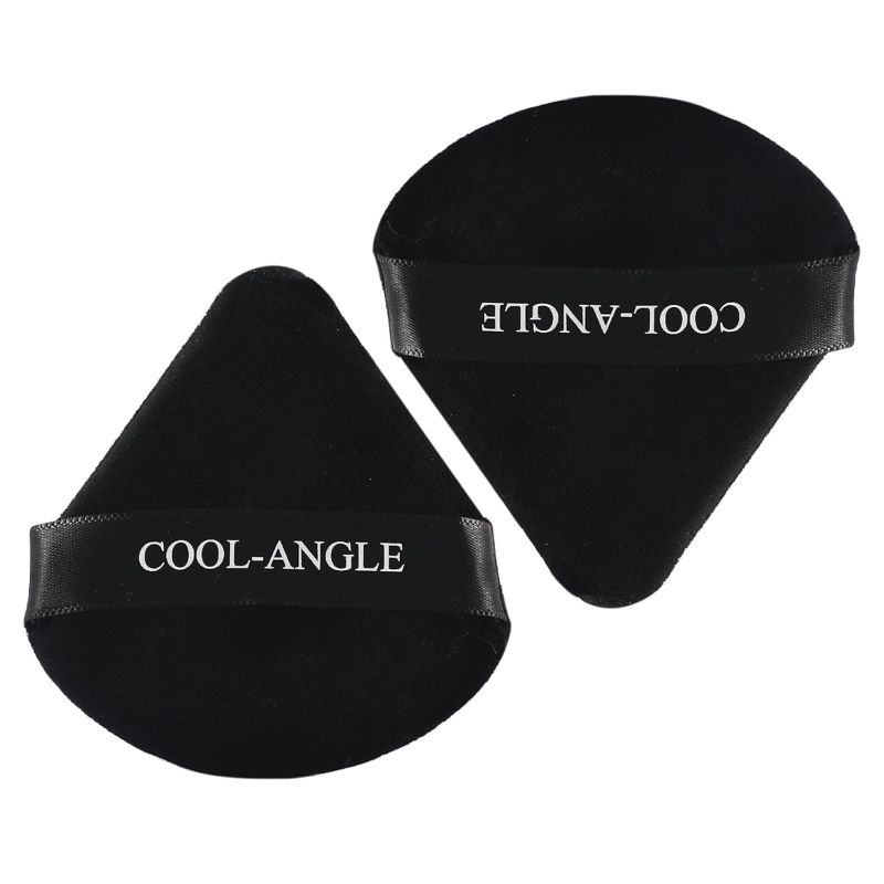 Photo 1 of  ( PACK OF 4) 2Pcs COOL-ANGLE Triangle Makeup Powder Puffs For Face Powder Flawless Beauty Soft Washable And Reusable Applicators For Under Eyes And Face Corners, Loose Setting Powder
