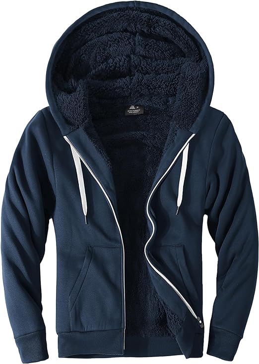 Photo 1 of JACKETOWN Hoodies for Men Heavyweight Full Zip Up Fleece Sweatshirt Sherpa Lined Coat ( 3XL) 
