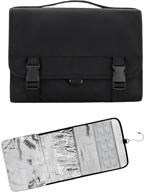 Photo 1 of Hair Dryer Bag Travel Case Compatible for Dyson Airwrap Styler Heat Insulation Portable Storage Bag Carrying Case Travel Organizer Waterproof Foldable Hanging Travel Toiletry Bag for Bathroom
