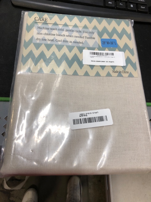 Photo 1 of H.VERSAILTEX Natural Linen Kitchen Curtains 36 Inch Length Textured Flax Curtain Tiers for Bathroom/Kitchen Windows Rod Pocket Small Curtains for Kitchen (2 Panels, Angora) 29"W x 36"L Angora