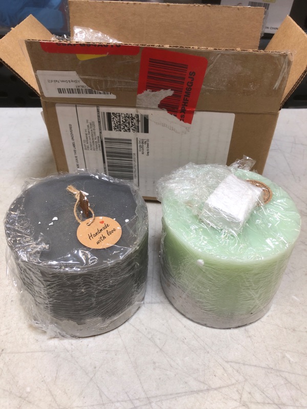 Photo 1 of 2 PACK CANDLES (GREY AND GREEN)