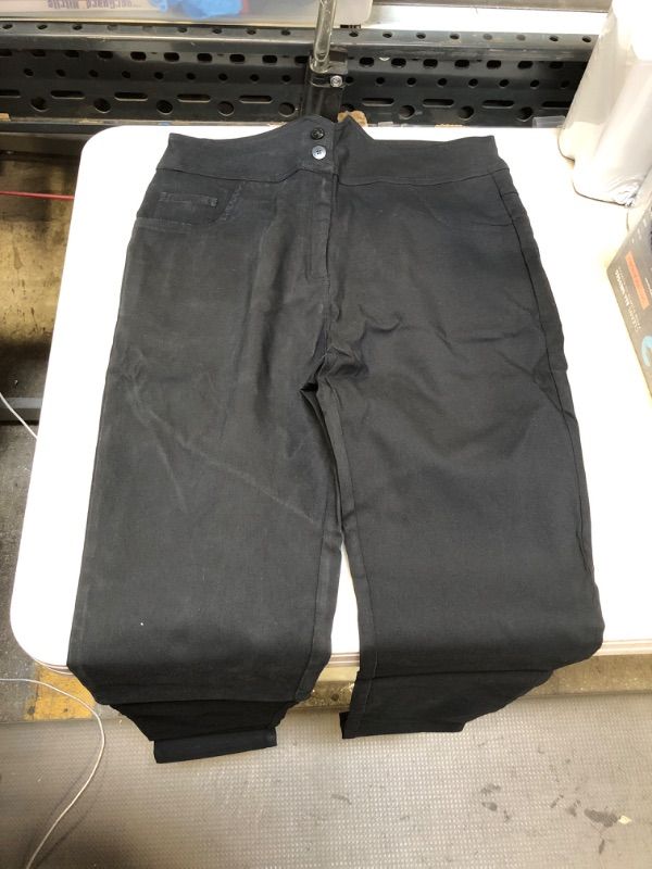 Photo 2 of GLOWELFA Women's Black Casual High Waisted Straight Leg Pants Business Work Stretchy Trousers

++SIZE 4XL++