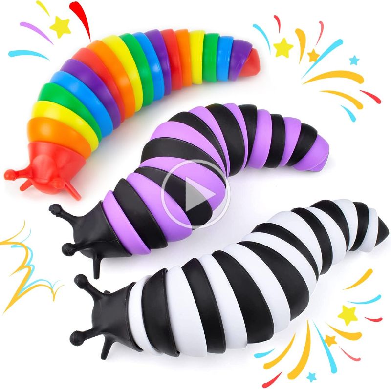 Photo 1 of IFiwin 3PC Fidget Slug, Sensory Slug Fidget Toys for Autistic Kids Adults, Autism Sensory Toys, Stress Toys, Toddler Toys, Birthday Gifts for 3 4 5 6 7 8+ Year Old Girl, Stress Relief Gifts for Women
