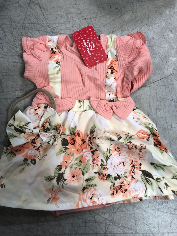 Photo 1 of baby infant onsie- floral set 
size- 9-12 months