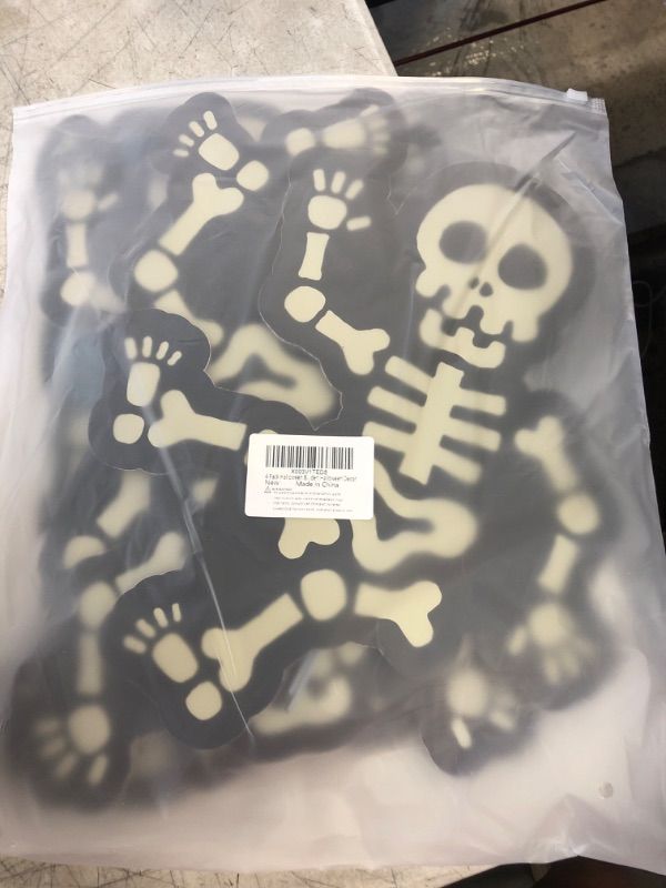 Photo 1 of 4 Pack Halloween Decoration Skeleton Yard Signs Waterproof Gravestone with Stakes Plastic Halloween Outdoor Decoration,Outdoor Yard Lawn Decor
