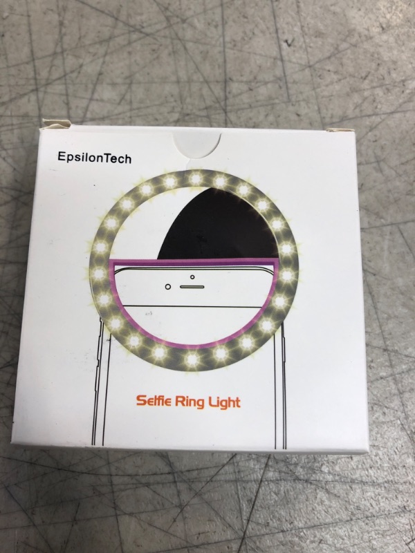 Photo 2 of EpsilonTech Clip on Selfie Ring Light for Smart Phone | 3 Light Modes | Rechargeable (White)