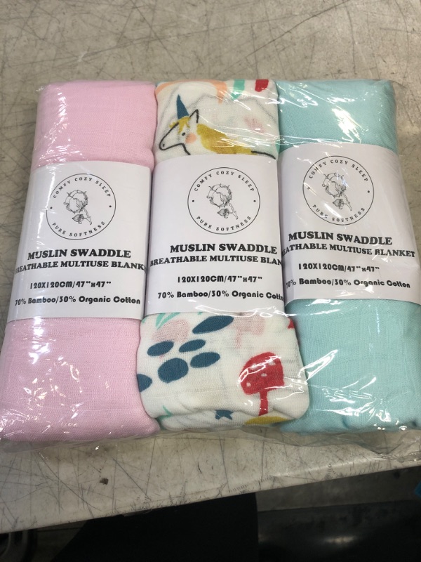 Photo 1 of baby swaddle blankets- 3 pcs
size- 47x47 inches