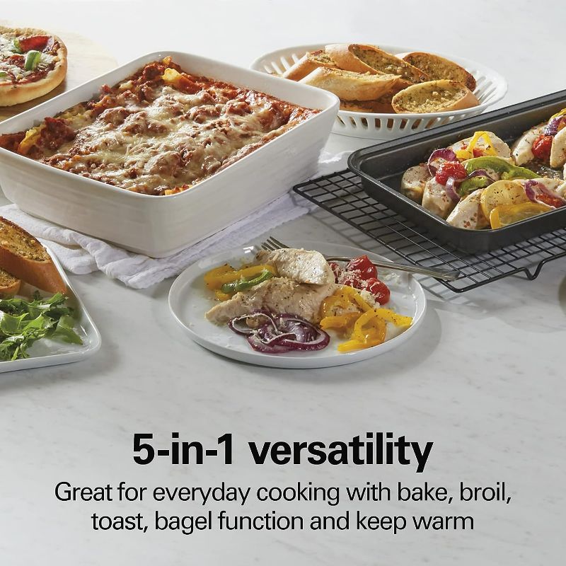 Photo 3 of Hamilton Beach 4-Slice Countertop Toaster Oven with Bake Pan, Broil & Bagel Functions, Auto Shutoff, Stainless Steel (31143)
