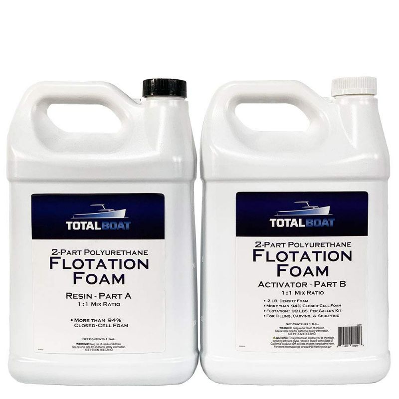 Photo 1 of TotalBoat Flotation Foam - 2 Part Expanding Polyurethane Marine Pour Foam for Boat Floatation, Insulation and Soundproofing (2 LB Density, 2 Gallon Kit)
