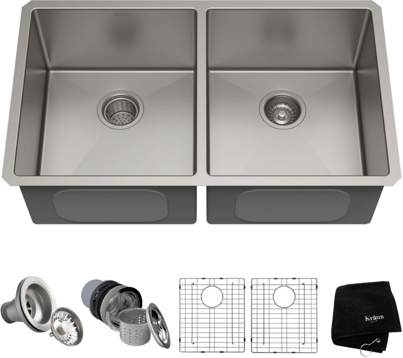 Photo 1 of KRAUS- Double Bowl Kitchen Sink with 16 Gauge Stainless Steel, NoiseDefend™ Technology and Scratch-Resistant Finish
