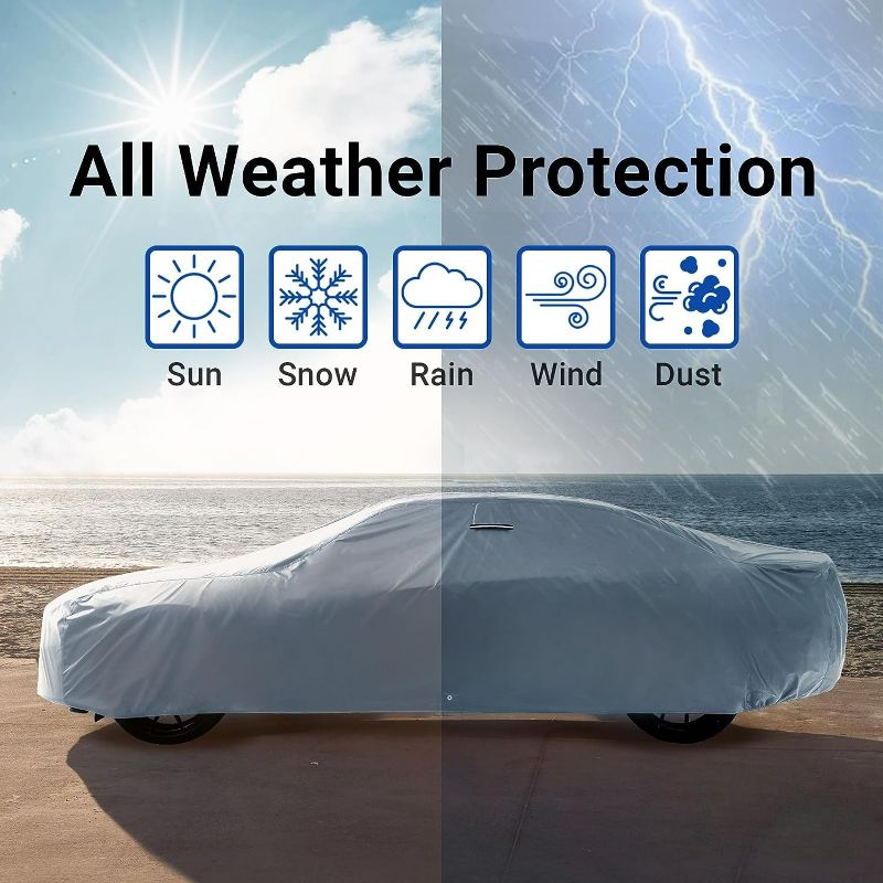 Photo 3 of iCarCover 18-Layer Car Cover Waterproof All Weather | Premium Quality Car Covers for Automobiles, Ideal for Indoor and Outdoor Use, Fits Sedan/Coupe (179-188 inch)
