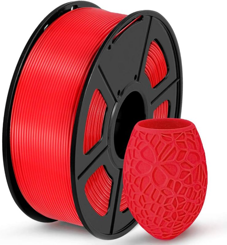 Photo 1 of SUNLU PLA Filament 1.75mm, Neatly Wound PLA 3D Printer Filament 1.75mm Dimensional Accuracy +/- 0.02mm, Fit Most FDM 3D Printers, 1kg Spool (2.2lbs), 330 Meters, PLA Red
