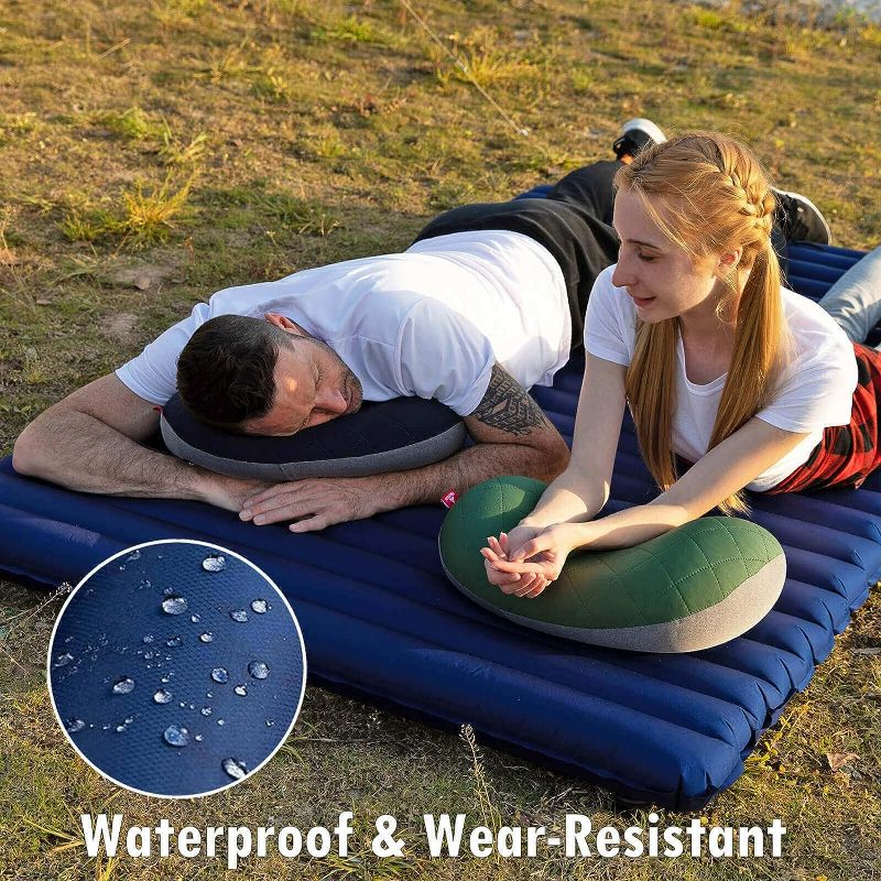 Photo 4 of Hikenture Double Sleeping Pad for Camping, Ultralight 3.75" Extra-Thick Camping Mattress 2 Person, Inflatable Backpacking Sleeping Mat, Hiking Air Mattress for Tent (Foot Pump)
