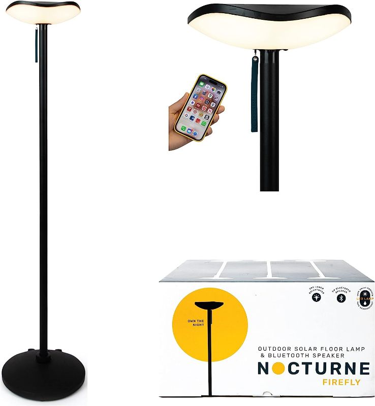 Photo 1 of Nocturne Outdoor Solar Floor Lamp with Bluetooth Speaker | 100% Solar Powered | Fully Weatherproof | for Patios, Decks, Outdoor Spaces | Firefly 2.0 (Light + Sound)
