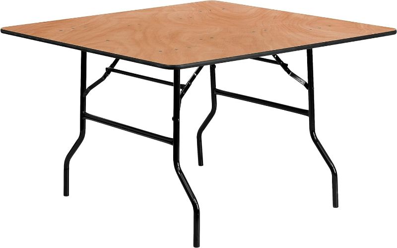 Photo 1 of Flash Furniture Gerry 4-Foot Square Wood Folding Banquet Table
