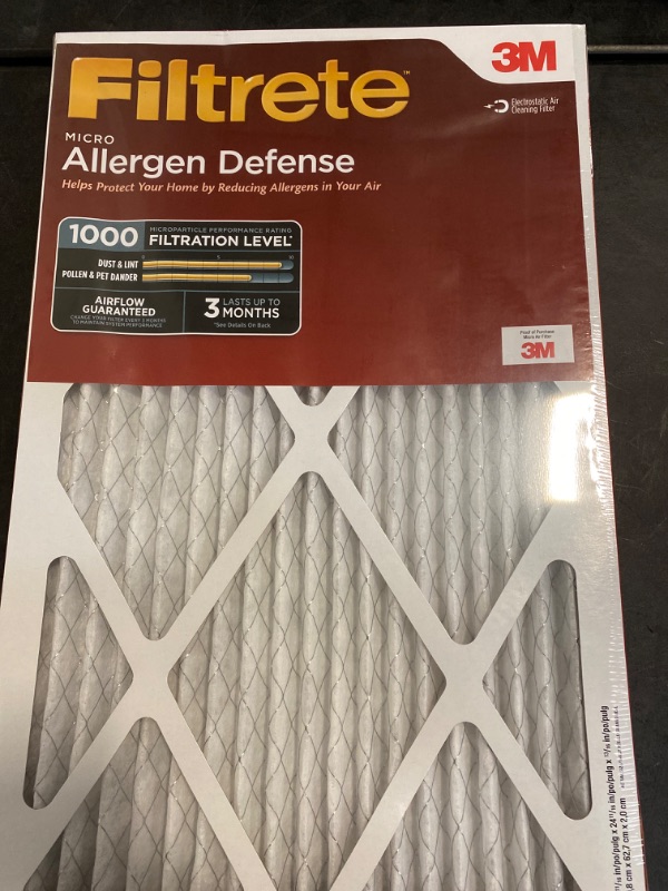 Photo 5 of Filtrete 16x25x1 Air Filter, MPR 1000, MERV 11, Micro Allergen Defense 3-Month Pleated 1-Inch Air Filters, 2 Filters
