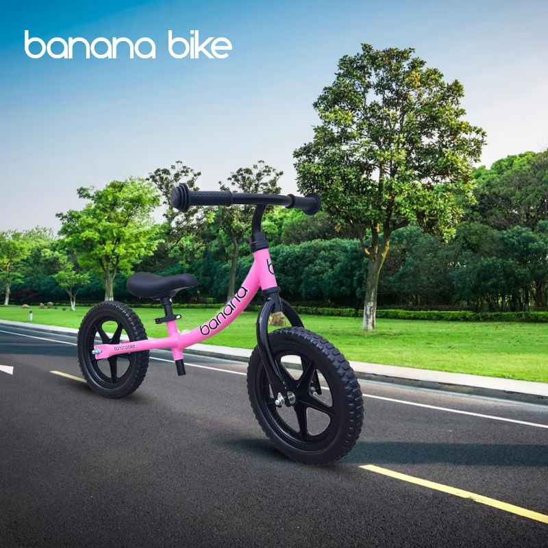 Photo 6 of Banana LT Balance Bike - Lightweight Toddler Bike for 2, 3, 4, and 5 Year Old Boys and Girls - No Pedal Bikes for Kids with Adjustable Handlebar and seat - Aluminium, EVA Tires - Training Bike (Pink)
