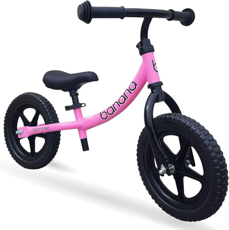 Photo 1 of Banana LT Balance Bike - Lightweight Toddler Bike for 2, 3, 4, and 5 Year Old Boys and Girls - No Pedal Bikes for Kids with Adjustable Handlebar and seat - Aluminium, EVA Tires - Training Bike (Pink)
