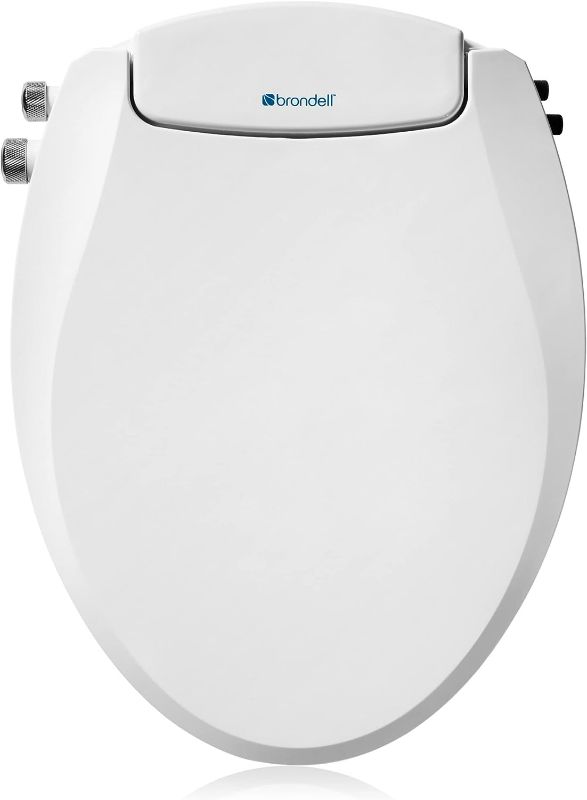 Photo 1 of Brondell Bidet Toilet Seat, Non-Electric Swash Ecoseat, Fits Elongated Toilets, White - Dual Temperature, Dual Nozzle System - Bidet with Easy Installation
