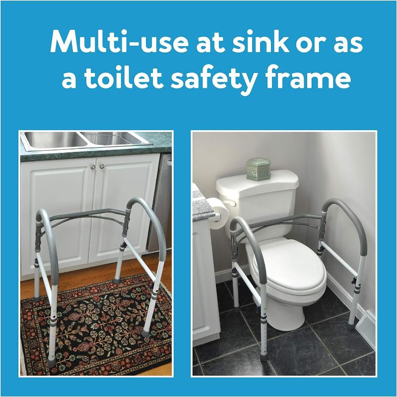 Photo 2 of Carex Toilet Safety Rails - Toilet Handles for Elderly and Handicap Toilet Safety Rails, Toilet Safety Frame, Toilet Rails for Elderly and Toilet Bars for Elderly and Disabled
