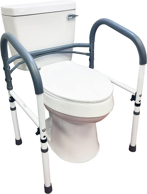 Photo 1 of Carex Toilet Safety Rails - Toilet Handles for Elderly and Handicap Toilet Safety Rails, Toilet Safety Frame, Toilet Rails for Elderly and Toilet Bars for Elderly and Disabled
