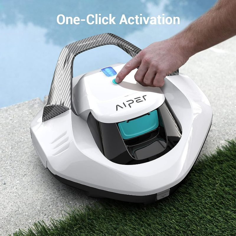 Photo 4 of Renewed Aiper Seagull SE Cordless Pool Vacuum Robot, Ideal for Above Pools up to 850 Sq.Ft, Lasts 90 Mins, LED Indicator - White

