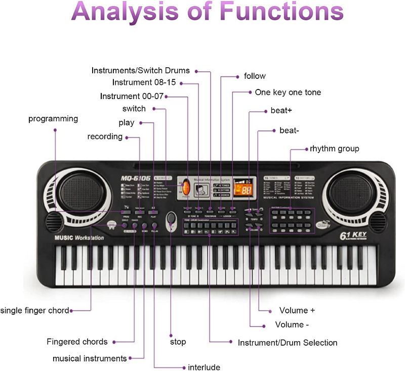 Photo 2 of KidsElectronic Piano Keyboard, 32 Keys Portable Piano Early Learning Educational Electronic Music Keyboard Instrument Toys For 3 4 5 6 Year Old Boys And
