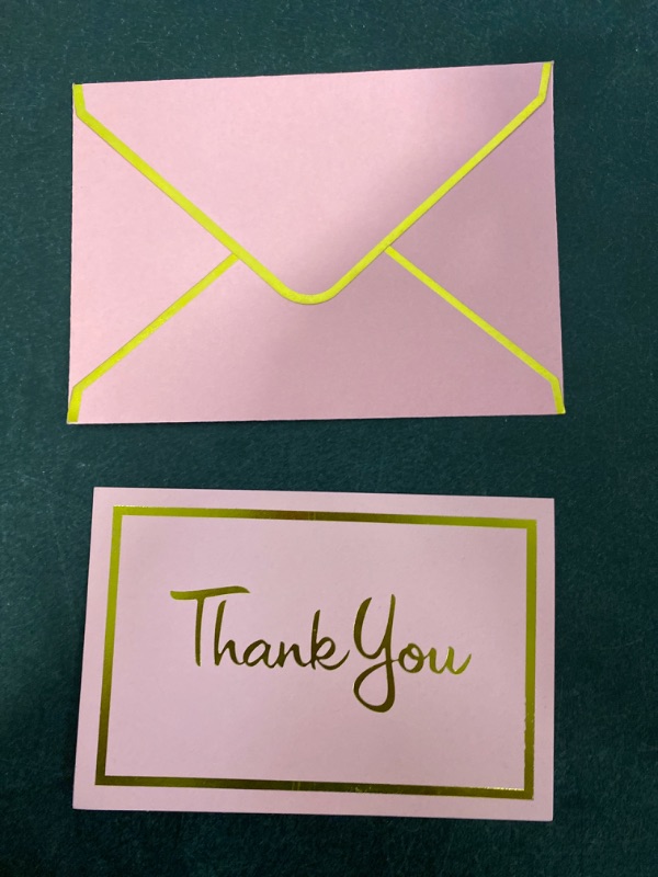 Photo 3 of Crisky 50 Pack Thank You Greeting Cards With Envelope Pink Series Thank You Cards for Wedding/Bridal Shower/Baby Shower/Business/Graduation
